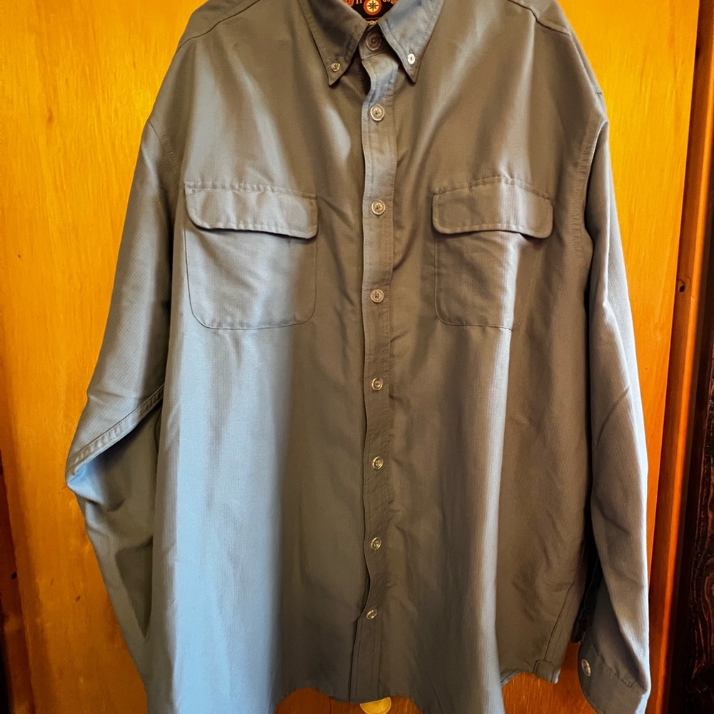 Duluth Trading Co Gray and Blue Shirt